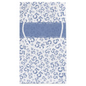 Petit Sac Cadeau Joyeux Anniversaire Âge 55 Numéro Motif, Bleu blan (Dos)