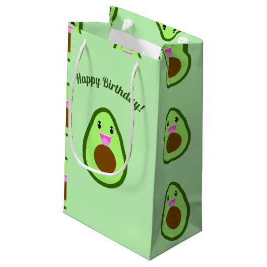 Petit Sac Cadeau Joyeux anniversaire de Cute Kawaii Avocado (Dos Angle)