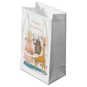 Petit Sac Cadeau Joyeux anniversaire. De mignons animaux. Funny our (Dos Angle)