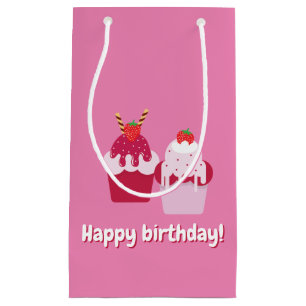Petit Sac Cadeau Joyeux Anniversaire - De mignons gâteaux aux frais