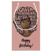 Petit Sac Cadeau Joyeux anniversaire, encourageant les femmes noire (Dos)