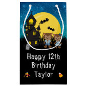 Petit Sac Cadeau Joyeux anniversaire Halloween Werewolf Blue (Dos)