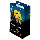 Petit Sac Cadeau Joyeux anniversaire Halloween Werewolf Blue (Dos Angle)