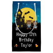 Petit Sac Cadeau Joyeux anniversaire Halloween Werewolf Blue (Devant)