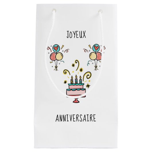 Petit Sac Cadeau Joyeux Anniversaire | Joyeux Anniversaire (Devant)