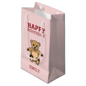 Petit Sac Cadeau Joyeux Anniversaire mignon Ours En Teddy (Devant Angle)