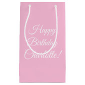 Petit Sac Cadeau Joyeux Anniversaire nom de script personnalisé tex (Devant)