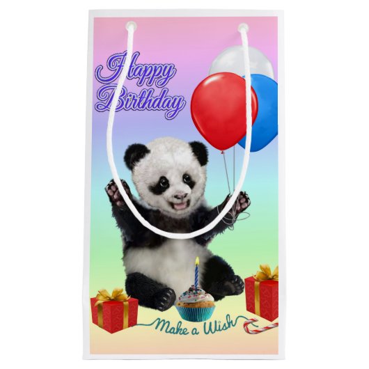 PETIT SAC CADEAU JOYEUX ANNIVERSAIRE PANDA (Devant)