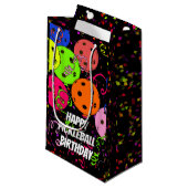 Petit Sac Cadeau Joyeux Anniversaire Pickleball Ballons Confetti No (Devant Angle)
