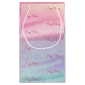 Petit Sac Cadeau Joyeux anniversaire rose (Dos)