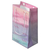 Petit Sac Cadeau Joyeux anniversaire rose (Devant Angle)