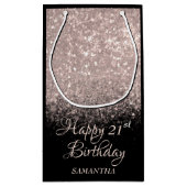 Petit Sac Cadeau Joyeux anniversaire Rose Gold & Black Parties scin (Dos)