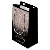 Petit Sac Cadeau Joyeux anniversaire Rose Gold & Black Parties scin (Devant Angle)