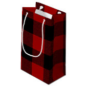Petit Sac Cadeau Joyeux Anniversaire rouge noir buffle plaid (Dos Angle)