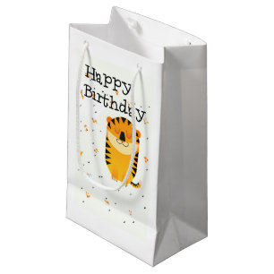 Petit Sac Cadeau Joyeux anniversaire tigre mignon