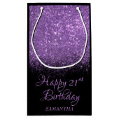 Petit Sac Cadeau Joyeux anniversaire violet Parties scintillant noi (Dos)