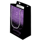 Petit Sac Cadeau Joyeux anniversaire violet Parties scintillant noi (Devant Angle)