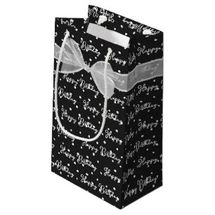 Petit Sac Cadeau Joyeux Bow Anniversaire Sur Pois
