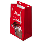 Petit Sac Cadeau Joyeux Cheval de Noël (Devant Angle)
