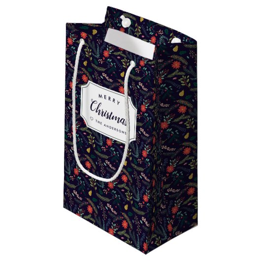 Petit Sac Cadeau Joyeux Foliage Personnalisé (Devant Angle)