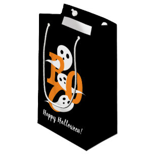 Petit Sac Cadeau Joyeux Halloween Boo Ghosts Black