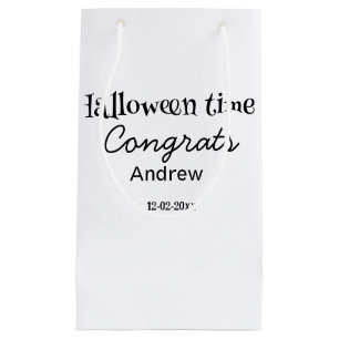 Petit Sac Cadeau Joyeux Halloween félicitations ajoutez nom date an