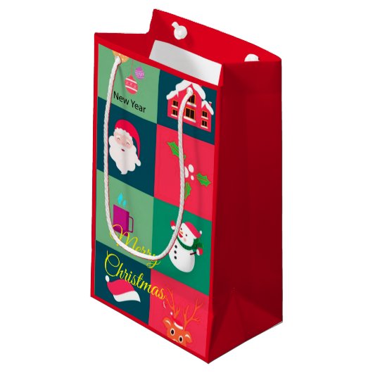 Petit Sac Cadeau Joyeux Noël (Devant Angle)