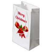 Petit Sac Cadeau Joyeux Noël à Red Bow (Dos Angle)