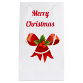 Petit Sac Cadeau Joyeux Noël à Red Bow (Devant)