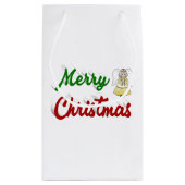 Petit Sac Cadeau Joyeux Noël Angel rouge vert script (Dos)