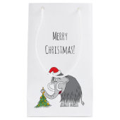 Petit Sac Cadeau Joyeux Noël Arbre mignon Mammoth Santa Hat Petit (Devant)