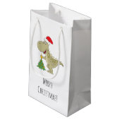 Petit Sac Cadeau Joyeux Noël Arbre mignonne Dinosaure Santa Hat (Dos Angle)