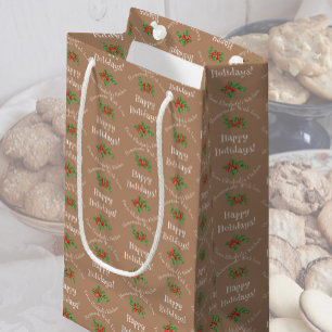 Petit Sac Cadeau Joyeux Noël Biscuits Cadeau Brun Modifiable