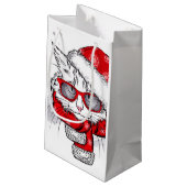 Petit Sac Cadeau Joyeux Noël de chat blanc mignon (Dos Angle)