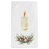 Petit Sac Cadeau Joyeux Noël de la couronne de fleurs (Dos)