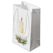 Petit Sac Cadeau Joyeux Noël de la couronne de fleurs (Dos Angle)