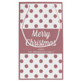 Petit Sac Cadeau Joyeux Noël écriture moderne rose (Dos)