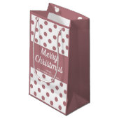 Petit Sac Cadeau Joyeux Noël écriture moderne rose (Devant Angle)