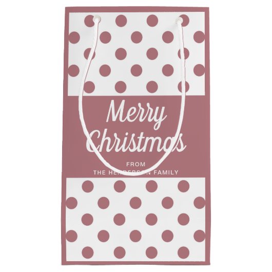 Petit Sac Cadeau Joyeux Noël écriture moderne rose (Devant)