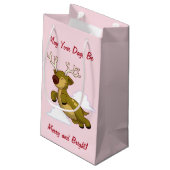 Petit Sac Cadeau Joyeux Noël Flying Reindeer mignonne (Dos Angle)