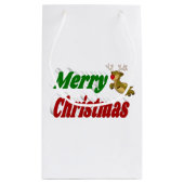 Petit Sac Cadeau Joyeux Noël Flying Reindeer typographie (Dos)