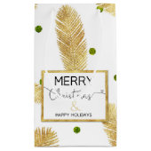 Petit Sac Cadeau Joyeux Noël Gold Parties scintillant Script Petit (Dos)