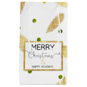 Petit Sac Cadeau Joyeux Noël Gold Parties scintillant Script Petit (Devant)