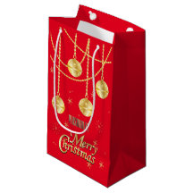 Joyeux Noël Ornements de Fête Rouge et Or