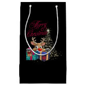 Petit Sac Cadeau Joyeux Noël Raindeer (Devant)