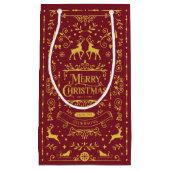 Petit Sac Cadeau Joyeux Noël Rouge Fée Motif Cadeau (Devant)