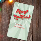 Petit Sac Cadeau Joyeux Noël Rouge Vert Whimsical Retro Personnalis