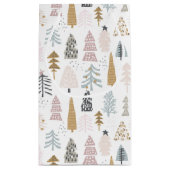 Petit Sac Cadeau Joyeux Noël Rustique Agritourisme Arbres d'hiver (Dos)