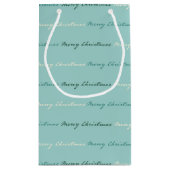 Petit Sac Cadeau Joyeux Noël turquoise (Dos)