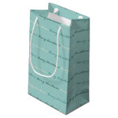 Petit Sac Cadeau Joyeux Noël turquoise (Dos Angle)